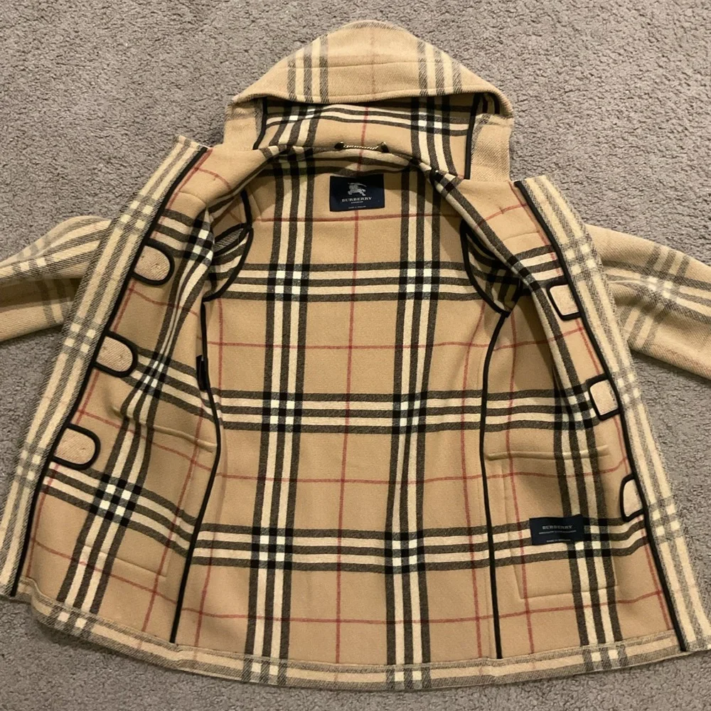Burberry London Nova Check Wool Plaid Mini Duffle 99 Toggle Hooded Coat Jacket - Picture 5 of 12